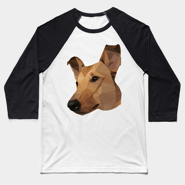 Shorthair Collie Low Poly Baseball T-Shirt by AikasHeaven